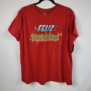 Wondershop‎ Christmas Tshirt Women's XXL Feliz Navidad NWT